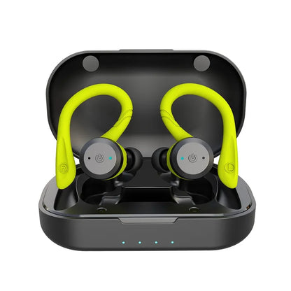 IPX7 Waterproof Wireless Headset Bluetooth Earphone Dual Wear Style Sport Running Stereo Headphone Long Play Time Mic Earbuds Leedoar