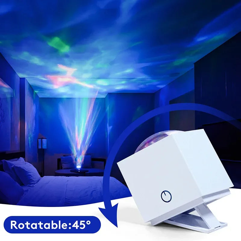 2 In 1 Led 3d Aurora Ceiling Bedroom Decor 7 Modes Natural Himalayan Crystal Salt Rock Galaxy Projector Star Night Light Lamp Leedoar