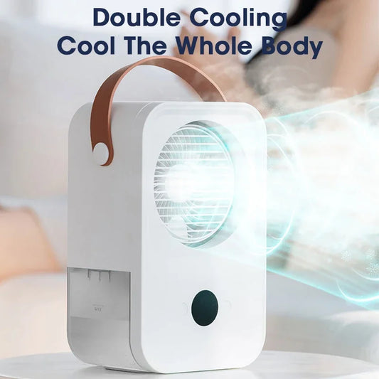 Humidificador Ventilador Aire Acondicionado Pulverizador de Agua Recargable Purificador Portátil 4 Velocidades 2 Modos Ventilador Pulverizador Coche Hogar Camping Viajes