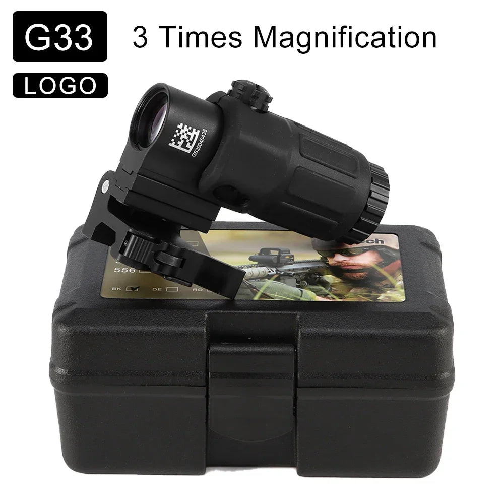 Tactical  G33 G43 3X Magnifier Sight Scope Folding Side Flip G45 5X Magnifiers For 558 556 553 Holographic Reflex Red Dot Sights Leedoar