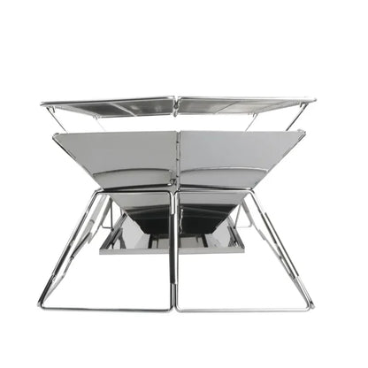 Camping Grill Portable BBQ Grill Adjustable Foldable Folding Backyard Charcoal Outdoor Camping Stainless Steel Outdoor Grill Leedoar