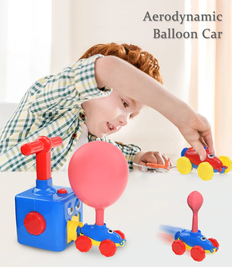 Balloon powered car Children's inertial pressure Balloon powered car Educational novelty car toys Leedoar