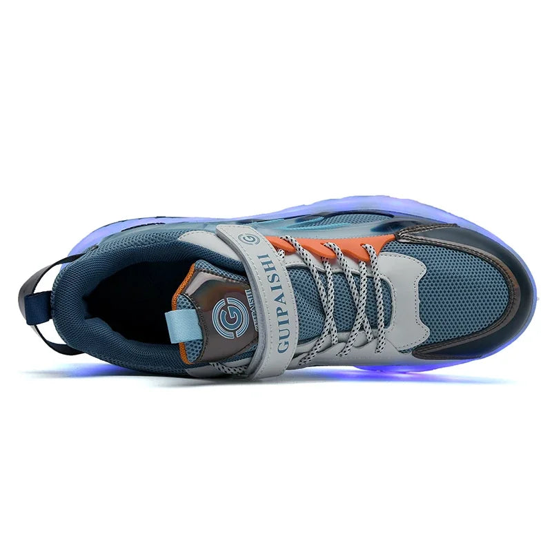 Adult Children Roller Skates Shoes Sneakers Men with Single Wheel Double Wheel Rollers Skate Shoes Tennis Shoes Leedoar