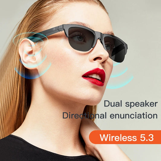 Gafas inteligentes F06 con Bluetooth 5.3, gafas de sol inalámbricas para deportes al aire libre, llamadas manos libres, llamadas con música, gafas anti-azul 