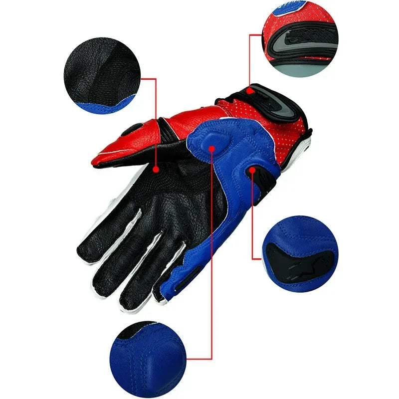 1 par de guantes de moto de dedo completo, resistentes al viento, con pantalla táctil, equipo de moto para motociclistas de cross country