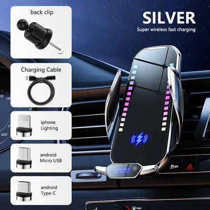 Car Mounted Mobile Phone Holder Intelligent Rhythm Wireless Charging Sound Wave Jumping Infrared Sensing Automotive Products Leedoar