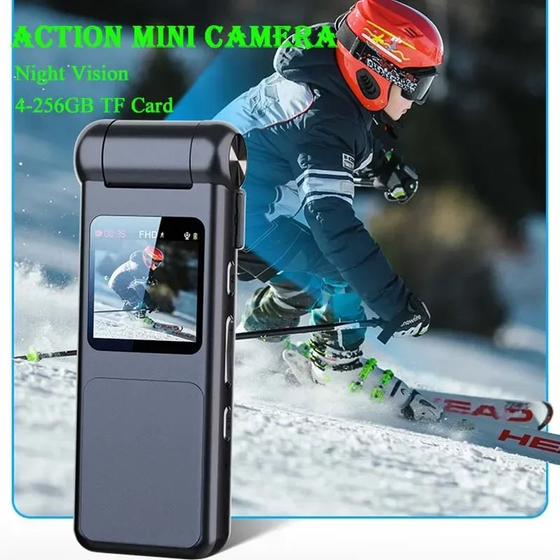 128GB/256GB Mini Camera with Mic Real Lens Rotation IR Night Vision