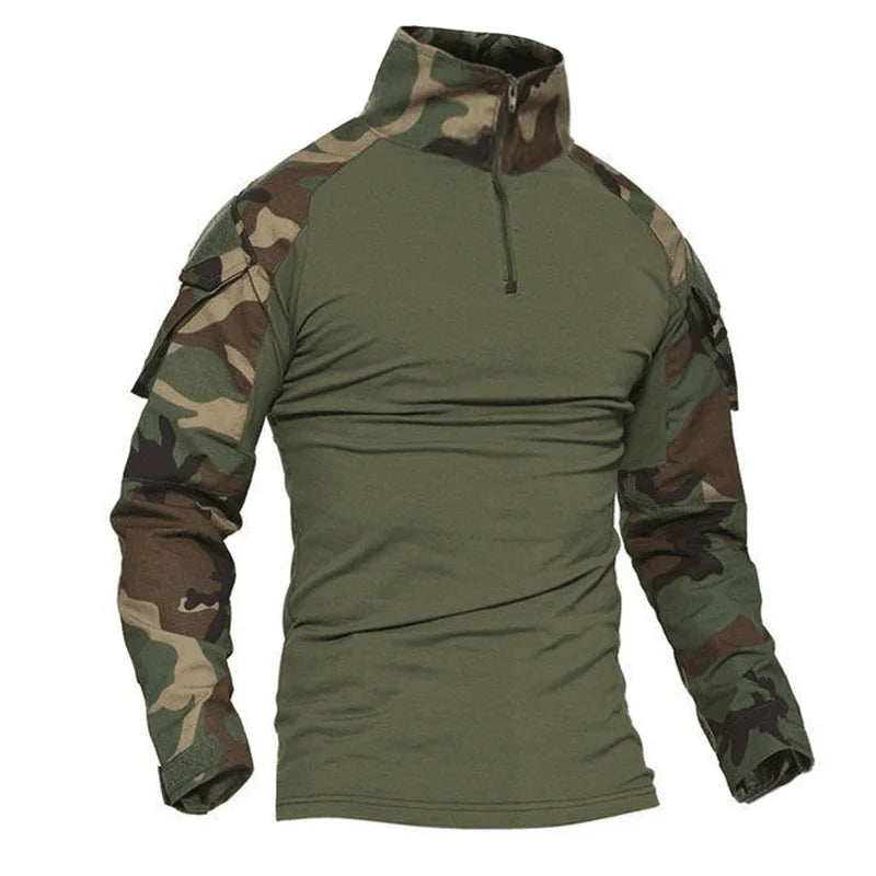 Camisetas de senderismo y deportes al aire libre para hombre, camisetas de combate Softair, militares, ejército, Multicam, CP, camuflaje, caza, escalada, ropa táctica 