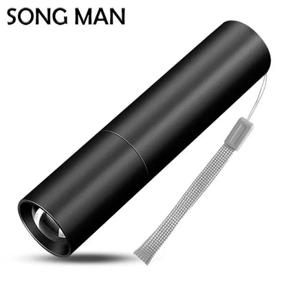 Mini Rechargeable Led Flashlight Waterproof Aluminum Alloy Torch USB Charging Super Bright  Lantern Flashlight SONG MAN Fishing Leedoar