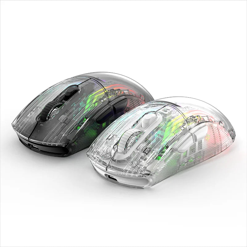 X2 PRO Mouse RGB Luminous Wireless BT 2.4G Dual Mode Connection 4000dpi Transparent Esports Gaming Mouse for PC Laptop Tablet