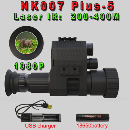 Digital Night Vision Scope Monocular 1080P 200-400M Infrared Camcorder Support Photo Video Recording with Rechargeable Battery Leedoar