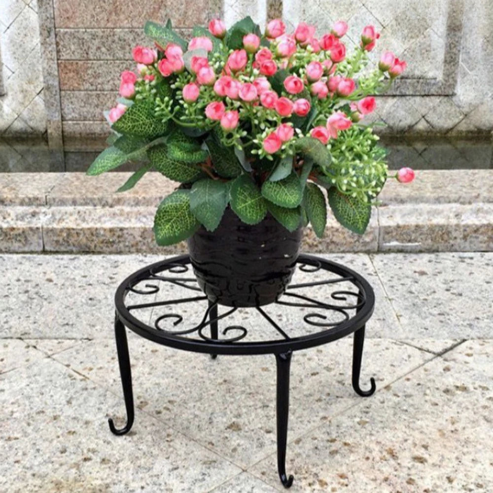 Metal Potted Plant Stands Duty Rustproof Iron Round Flower Pot Stands Indoor Outdoor Plant Holder Support Rack Plant Stand Rack Leedoar