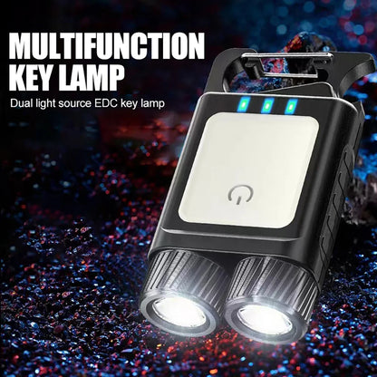 Mini COB LED Flashlight Keychain Light Multifunctional Portable Lamp USB Charging Emergency Lights Outdoor Work Camping Lantern Leedoar