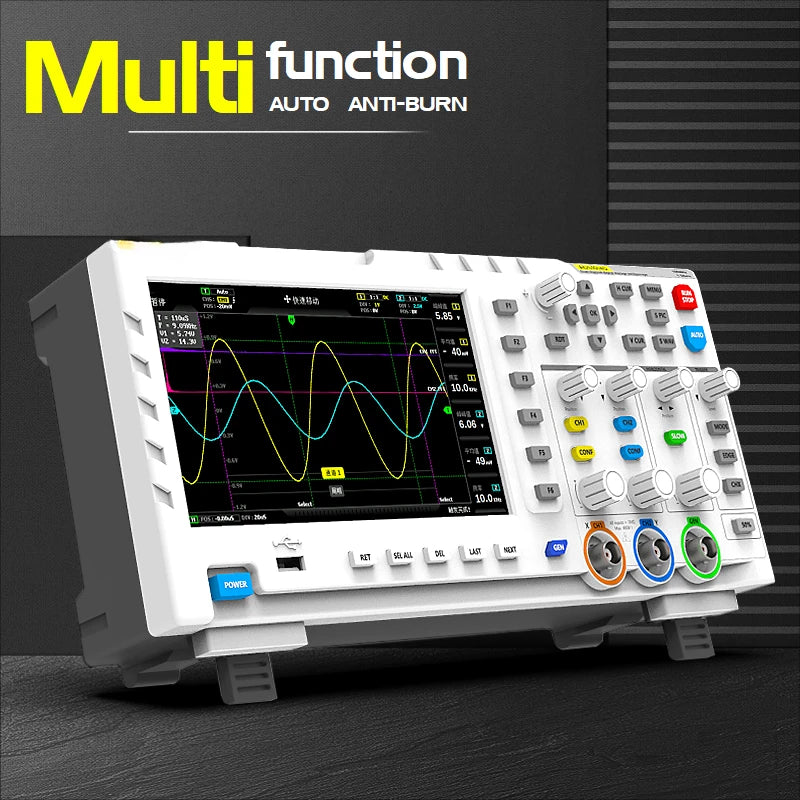 1014D Portable Digital Oscilloscope Osciloscopio Digital Multimeter 100MHz*2 2 In 1 Dual Channel Input Signal Generator