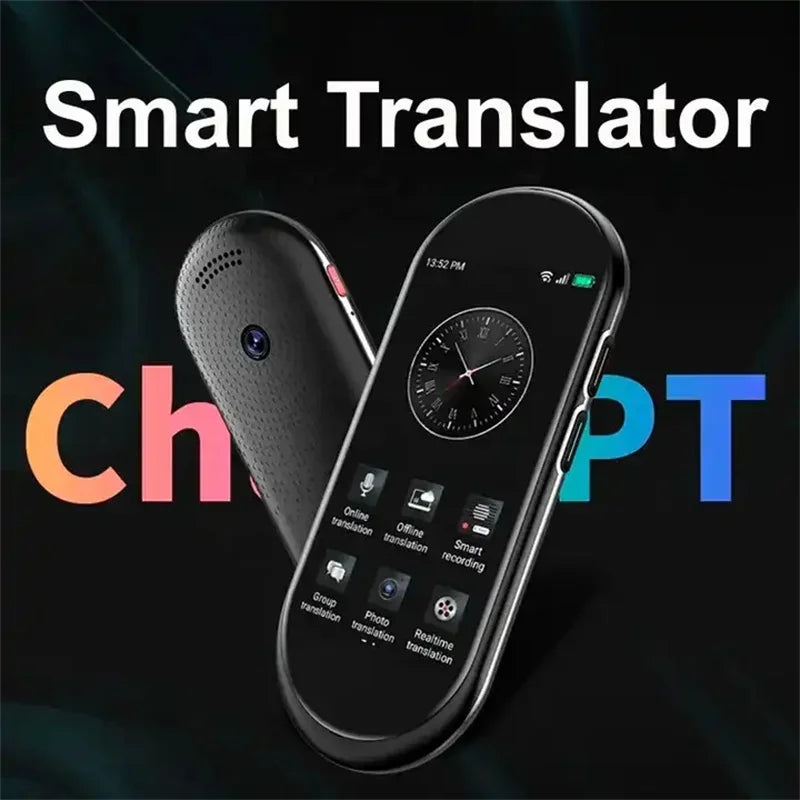 Traductor de voz A10 de 4,1 pulgadas, dispositivo de traducción inteligente en tiempo real con SIM 4G, multiidioma, chat GPT para estudiantes que viajan por todo el mundo 