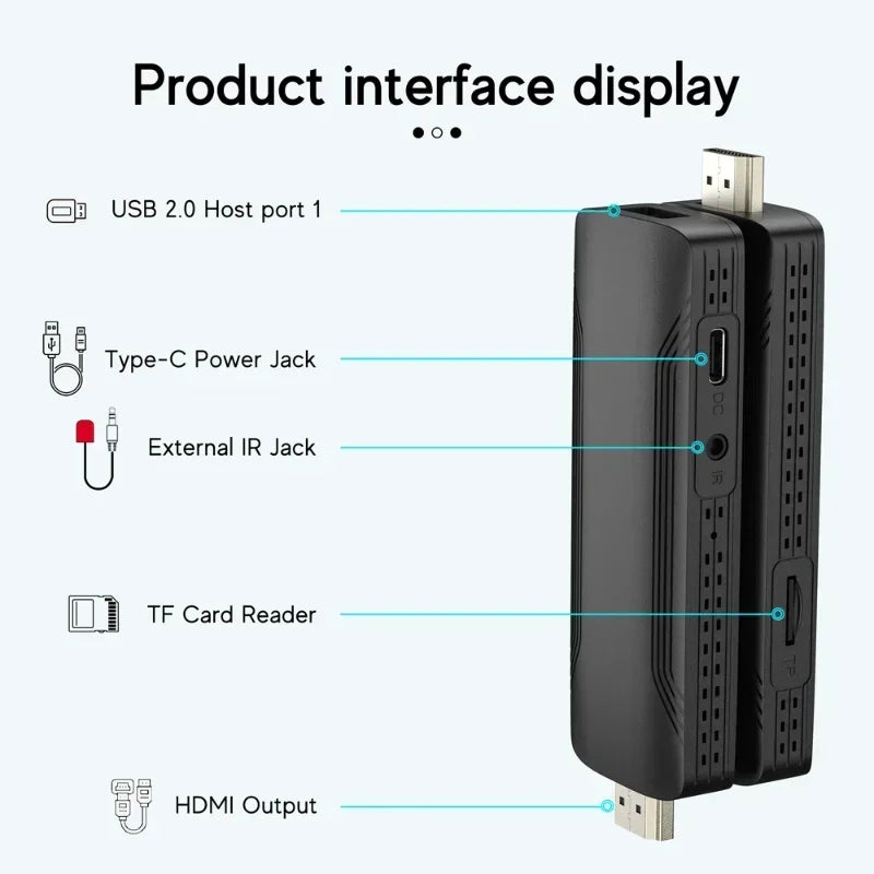 D6 Android TV Stick Allwinner H313 Type C 4K 2GB RAM 16GB ROM UHD 2.4/5.8G WiFi Android 10 H.265 Smart Sticks Android TV Stick Leedoar