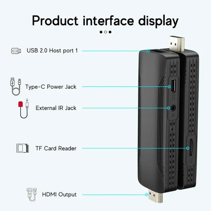 D6 Android TV Stick Allwinner H313 Type C 4K 2GB RAM 16GB ROM UHD 2.4/5.8G WiFi Android 10 H.265 Smart Sticks Android TV Stick Leedoar