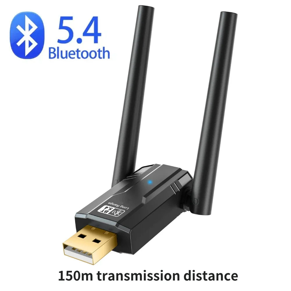 150M Bluetooth 5.4 5.3 5.0 Adapter Free Driver USB Bluetooth Dongle Adaptador For PC