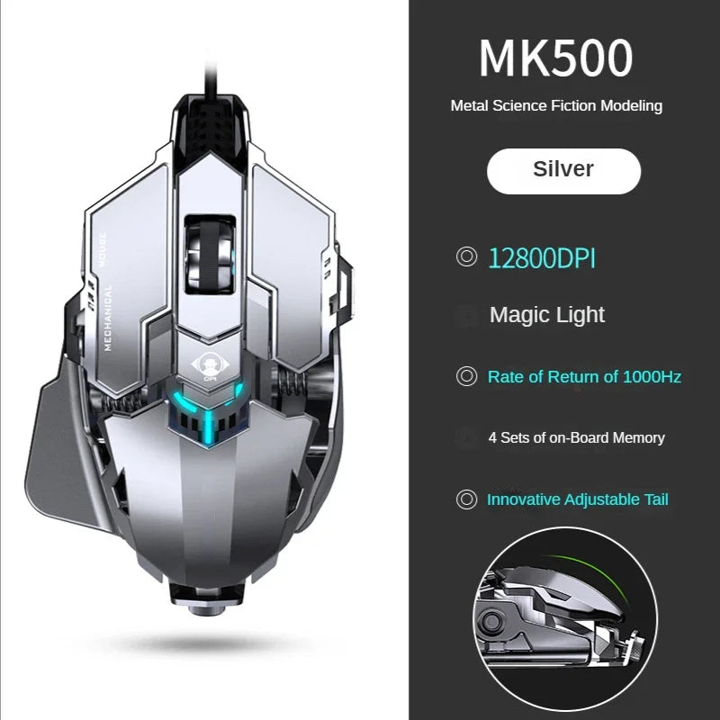 New Mechanical Wired Gaming Mouse 9 Key Macro Definition 12800 DPI Color Backlit Game Player Computer Peripheral for Windows PC