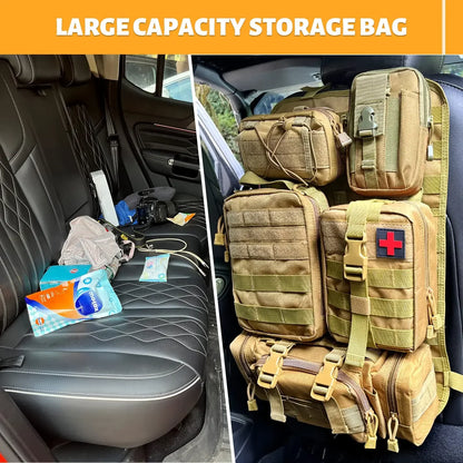 5 Molle Bags Universal Vehicle Panel Organizer Storage Bag Car Seat Back Organizer Tactical Seat Back Organizer Leedoar