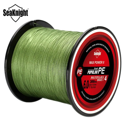 SeaKnight TriPoseidon Series 4 Strands Multifilament Fishing Line 300M PE Braided Line Smooth Carp Fishing 15lb 20lb 25lb 30lb Leedoar