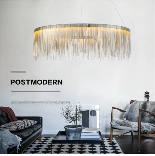 Nordic Chandelier Indoor Lighting Modern Tassel Round Chandeliers for Home Living room bedroom Lustre Minimalism Hanging Lamp