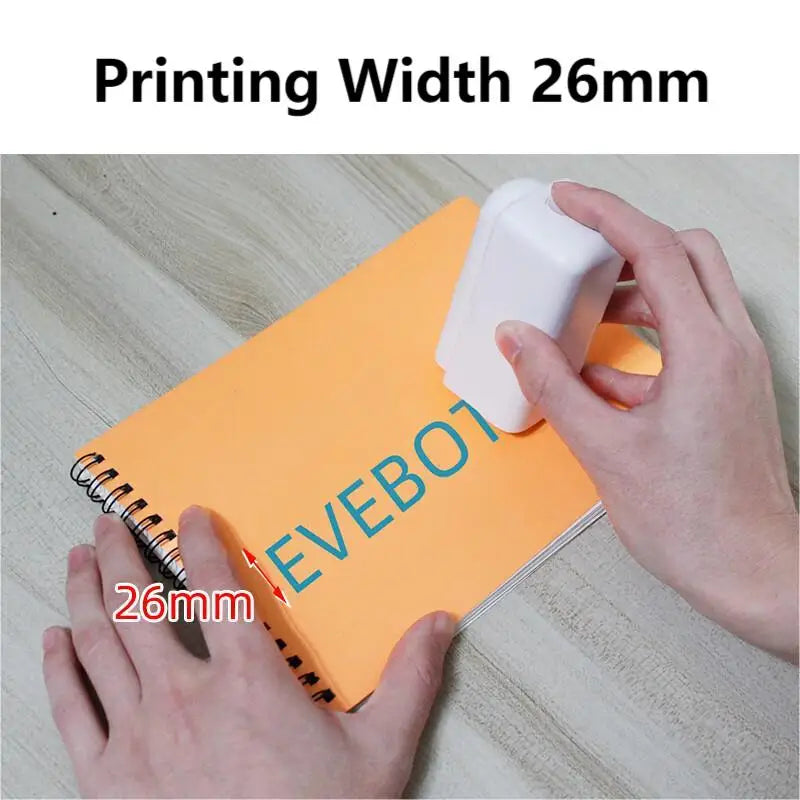 Handheld Portable Inkjet Printer Wide Format 26mm Wireless Bluetooth Custom Editing HD Printing Word/Picture/Tattoo Logo/Pattern Leedoar