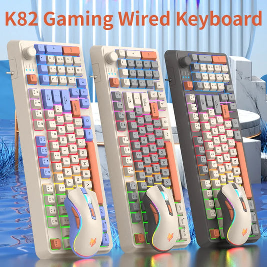 XUNFOX K82 Wired Keyboard Manipulator Feel Luminescent Electric Competition Game Desktop Computer Notebook Office Home Keyboard