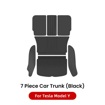 For Tesla Model Y Leather Trunk Mats Fully Surrounded Waterproof Non-Slip Liner Custom Floor mat for Tesla Model Y 2017-2024 Leedoar