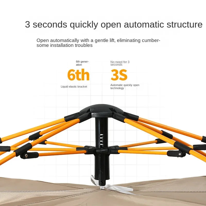 2-3 Pessoa Tenda Camping Dobrável Ao Ar Livre Totalmente Automático Velocidade Abertura Rápida Protetor Solar À Prova D'Água Wilderness Equipamento Portátil