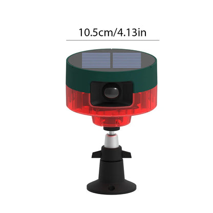 Solar Birds Repeller 360-degree Induction Alarm 1200mAh Wild Animal Deterrent 13 Sounds Recordable IP55 for Wild Boar Rabbit