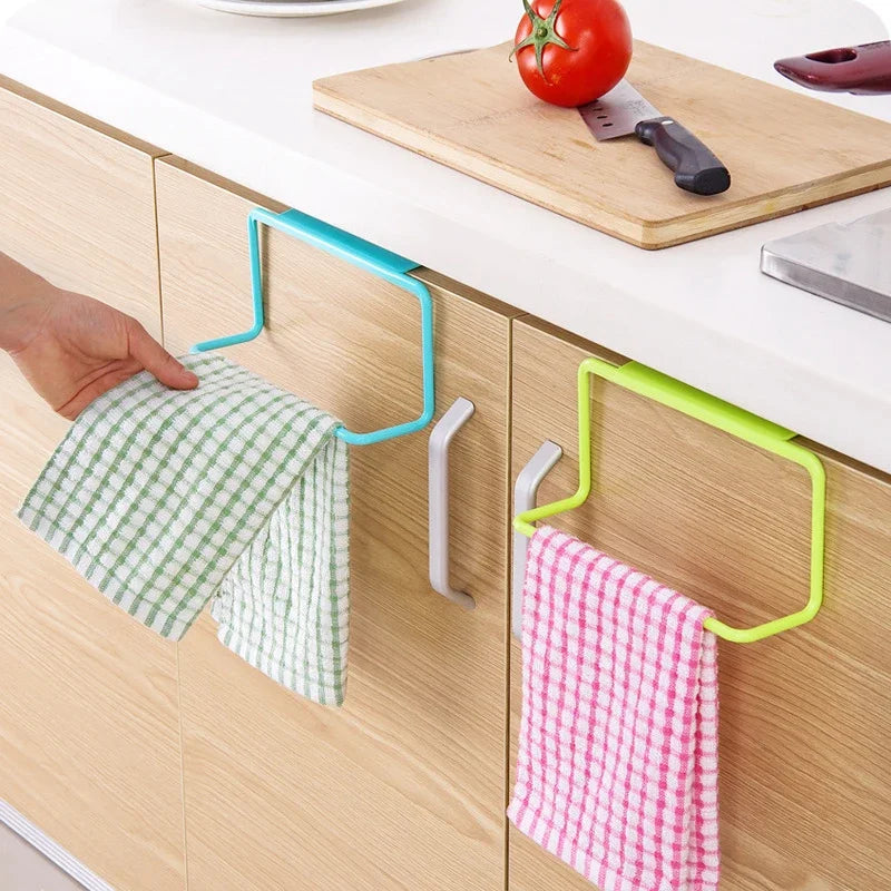 Kitchen Organizer Towel Rack Bathroom Hanging Holder Cabinet Racks Holder Storage Hanger Shelf for Kitchen Supplies Accessories Leedoar