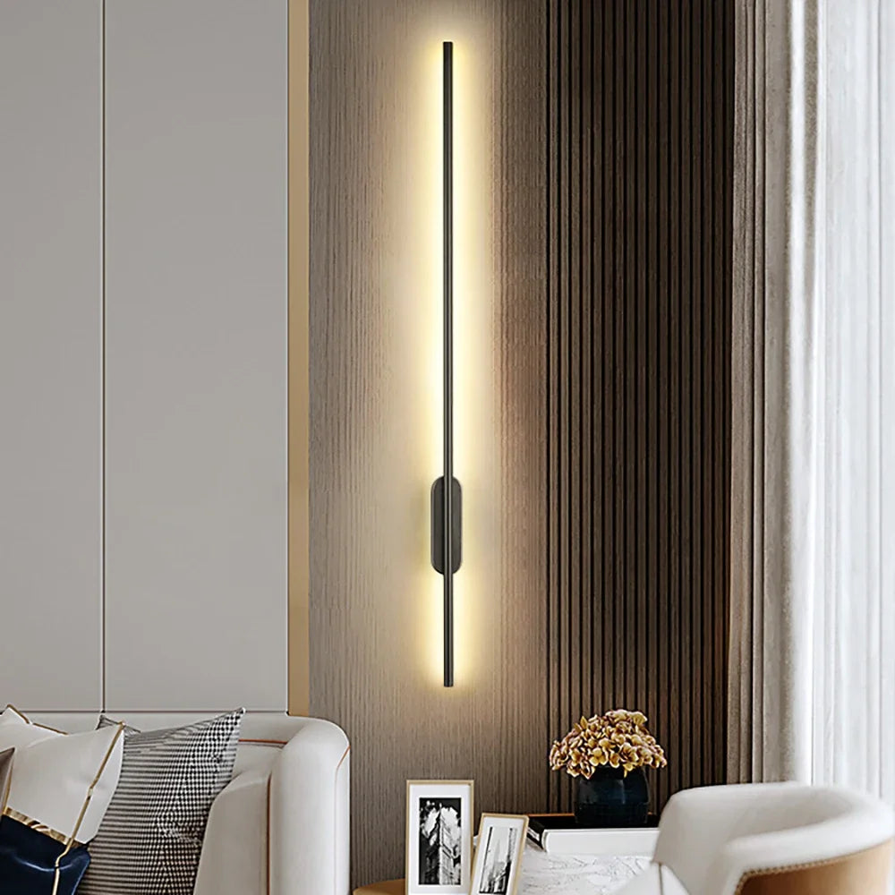 40/60/80cm Strip LED Living Room Wall light Modern Nordic Sofa background Full copper Bedroom Bedside wall light Home Decoration Leedoar