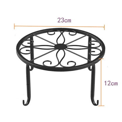 Metal Potted Plant Stands Duty Rustproof Iron Round Flower Pot Stands Indoor Outdoor Plant Holder Support Rack Plant Stand Rack Leedoar