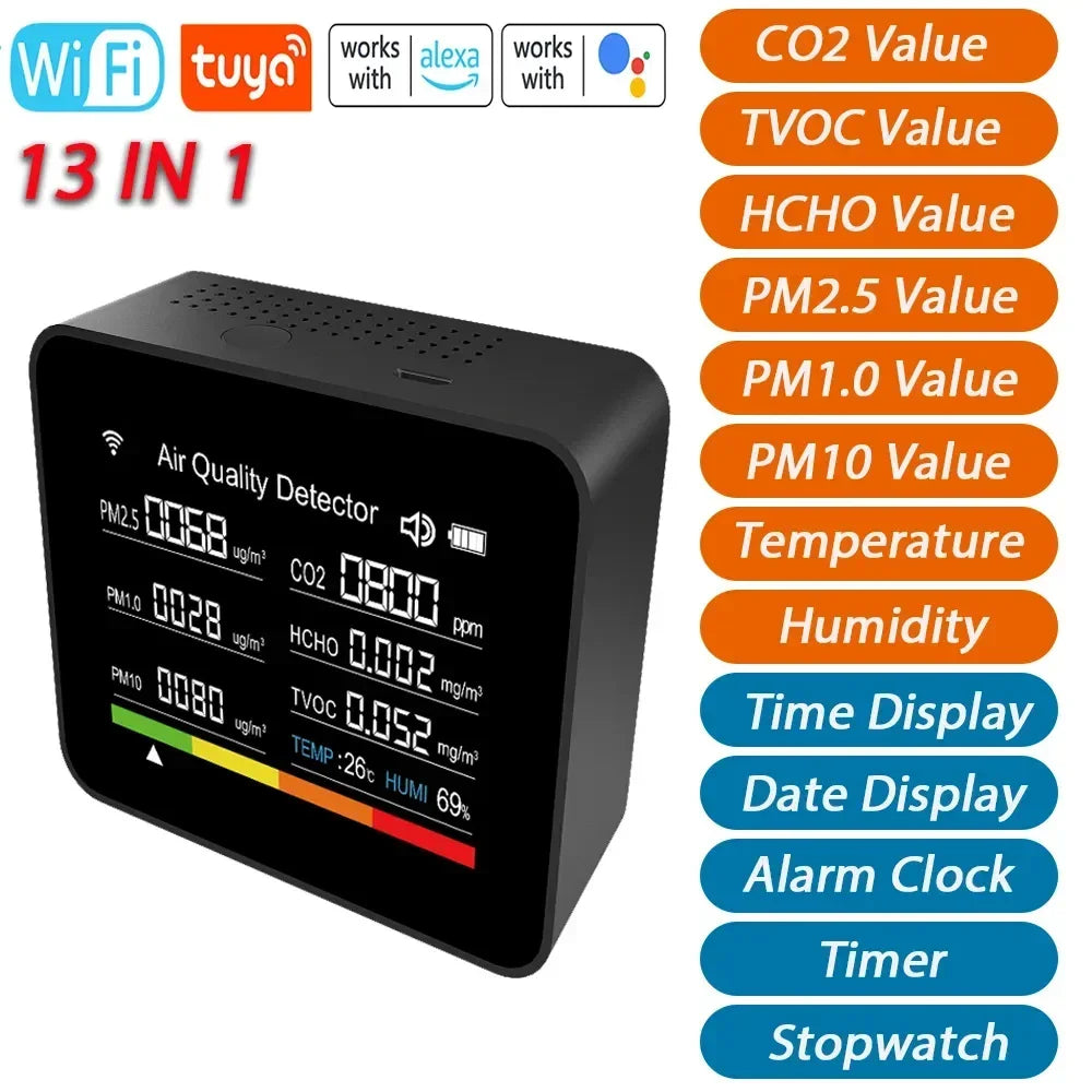 14 in 1/13 in 1 Tuya WIFI Air Quality Monitor CO2 Detector