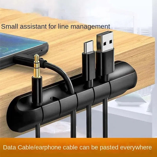 Cable de alimentación autoadhesivo, organizador de cables, conector de mandril fijo, cable de ratón, enrollador de auriculares, cable de datos para teléfono móvil, tarjeta de silicona para escritorio 