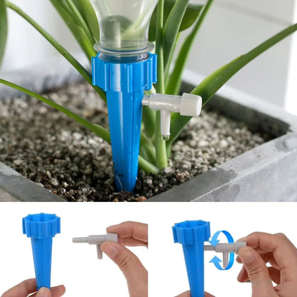 Self-Watering Kits Automatic Drip Irrigation System Kits Plant Watering Spike Device Greenhouse Adjustable Control Water Dripper Leedoar