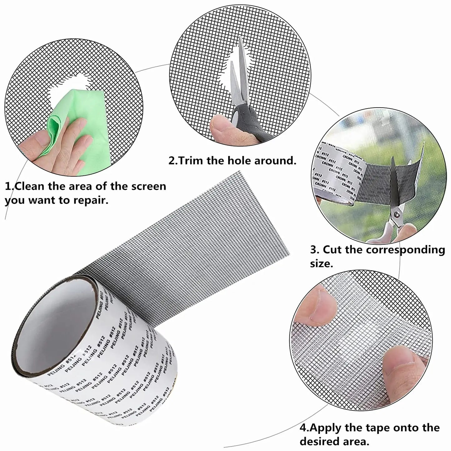 Self-adhesive Window Screen Mosquito Net Repair Tape Window Screen Mesh Sticker Anti-mosquito Window Door Repair Subsidy Tapes Leedoar