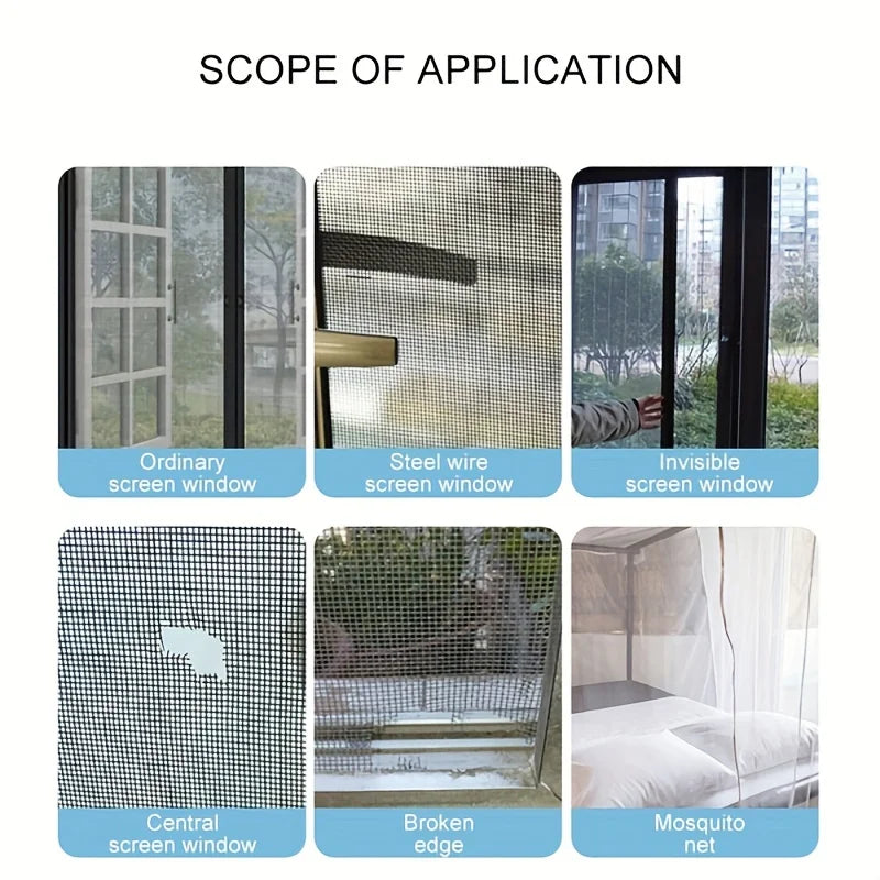 Self-adhesive Window Screen Mosquito Net Repair Tape Window Screen Mesh Sticker Anti-mosquito Window Door Repair Subsidy Tapes Leedoar