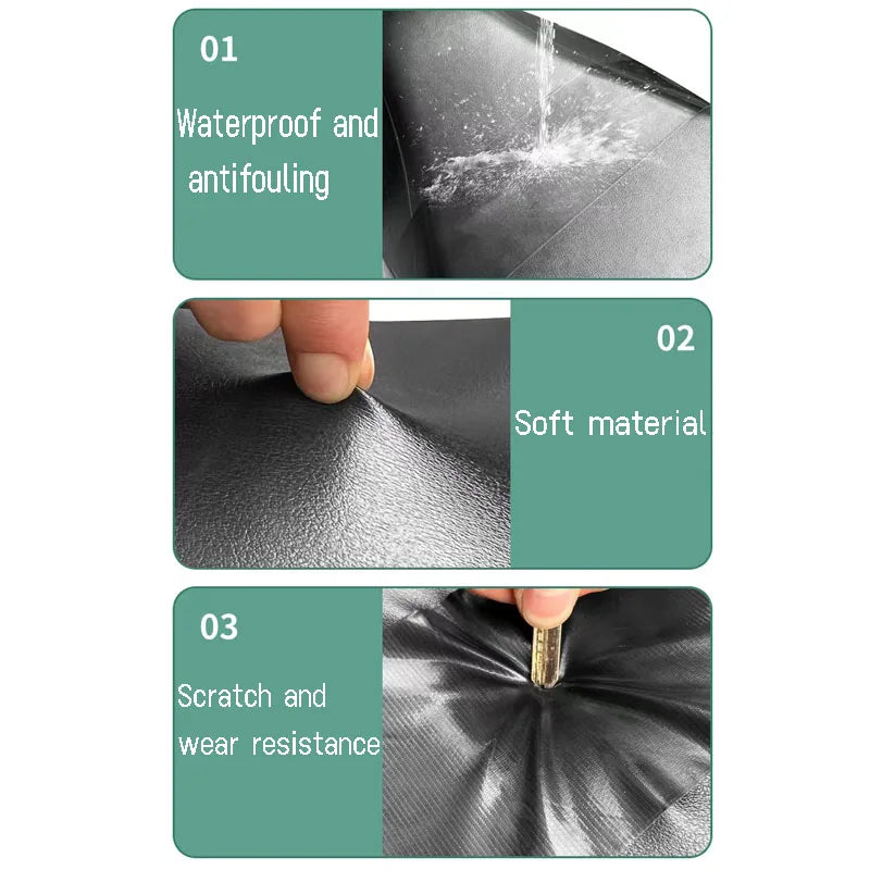 Self-adhesive strong artificial leather patch waterproof PU repair Scooter motorcycle leather chair sofa patch DIY black Leedoar