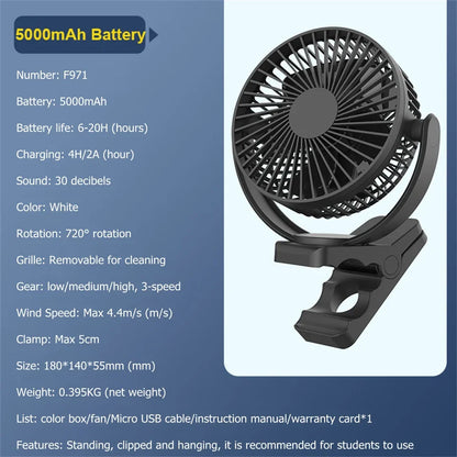 10000mAh Battery Home Appliances Electric Table Fan