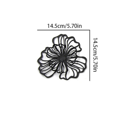 Iron Art Hollowed Flower Wall Hanging Crafts Double-layer Floral Living Room Decor Modern Creative Aesthetics Wall Hangings Leedoar