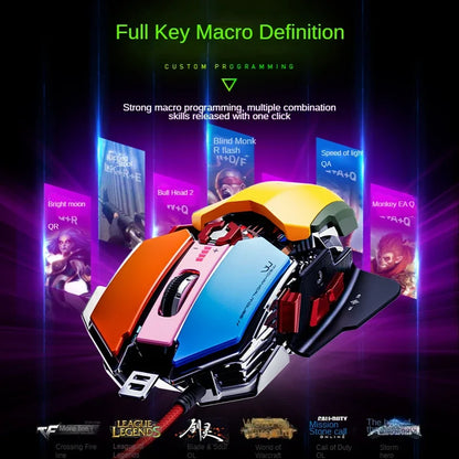 PG6 Computer Mouse USB Wired Gaming Mice RGB Silent Mouse 5500 DPI Mechanical Mouse With 9 Button For PC Laptop Pro Gamer