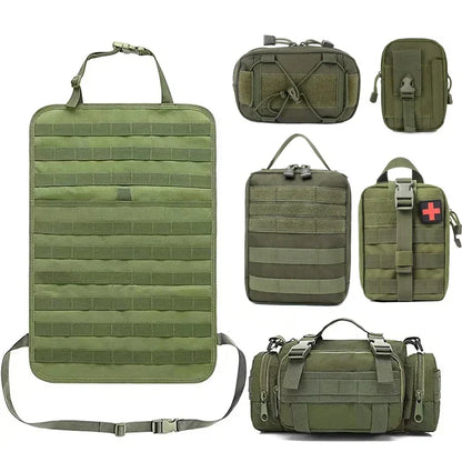 5 Molle Bags Universal Vehicle Panel Organizer Storage Bag Car Seat Back Organizer Tactical Seat Back Organizer Leedoar