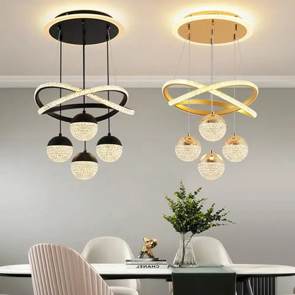 LED Lamp Dining Room Living Ring Dimmable Bedroom Kitchen Interior Linea Ceiling Round Modern Led Ring Chandelier Pendant Light Leedoar