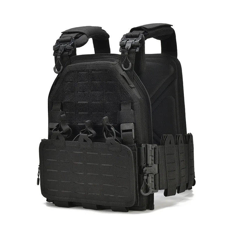 New Combat Vest 6094 Quick Detachable Light Laser Cut Tactical Vest Black Gear To Carry Military Tactical Vest Leedoar