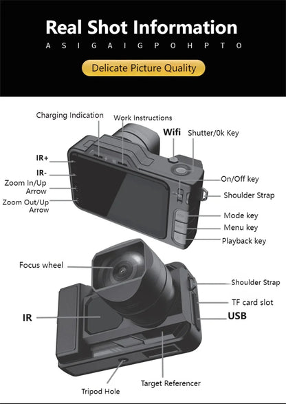 5K HD WIFI Full Color Digital SLR Camera