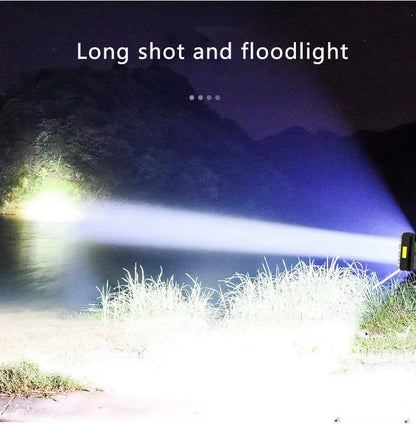 New Solar Rechargeable USB Strong Light Flashlight Super Bright 8 Led Flashlight Portable Outdoor Searchlight Long Shot Leedoar