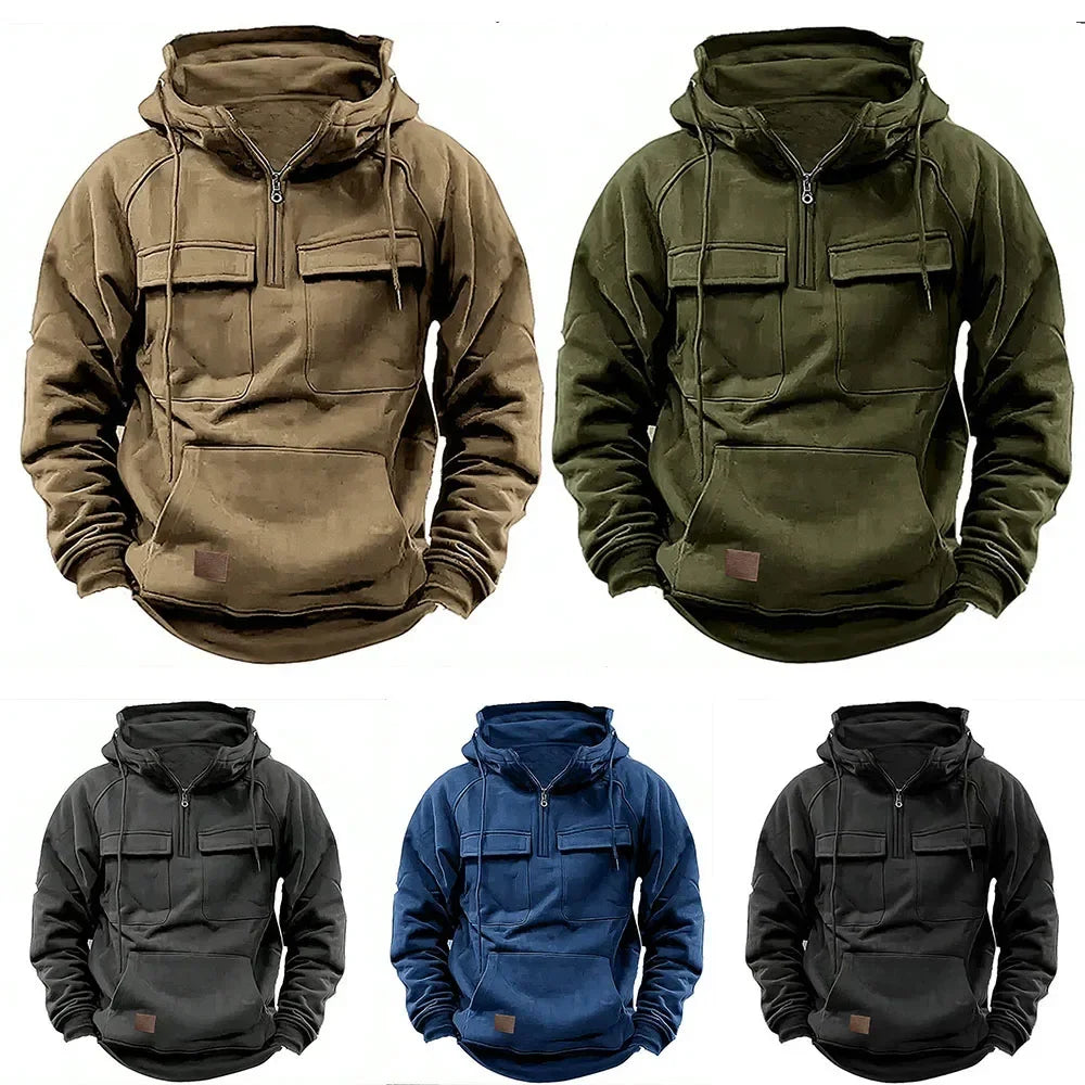 US Tactical Polar Fleece Military Warm Windproof Hiking Jackets Sweater Hood Men's Hooded Thickened Thermostatic Outdoor Sports Leedoar