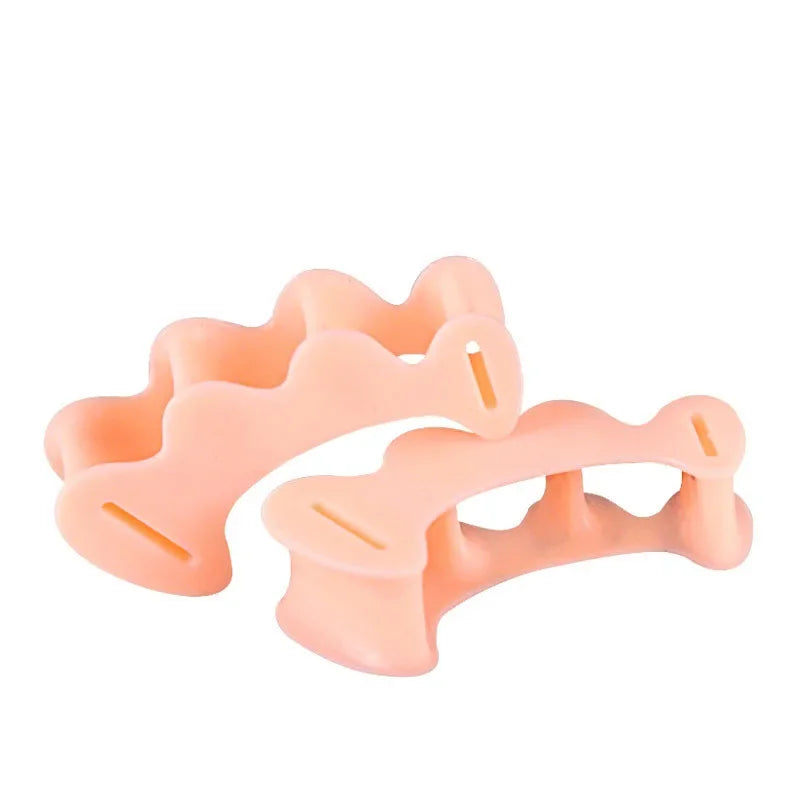 2Pcs=1Pair Hard Silicone Toe Finger Separator 3 Hole Hallux Valgus Orthopedic Spacers Bunion Overlapping Hammer Foot Corrector Leedoar